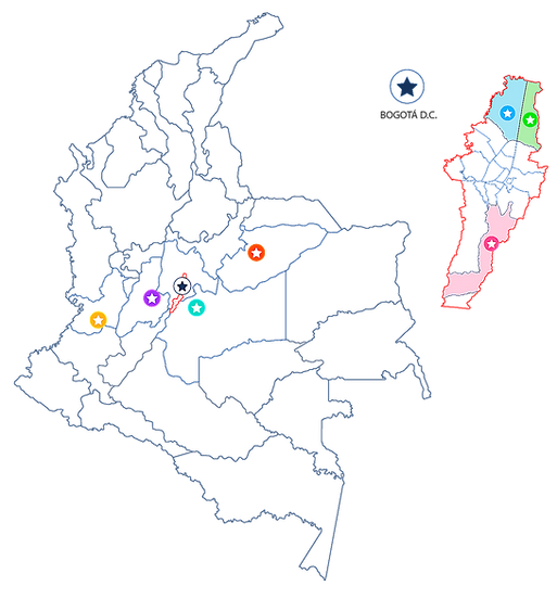 Mapa interactivo de ubicaciones de los Liceos del Ejército Nacional